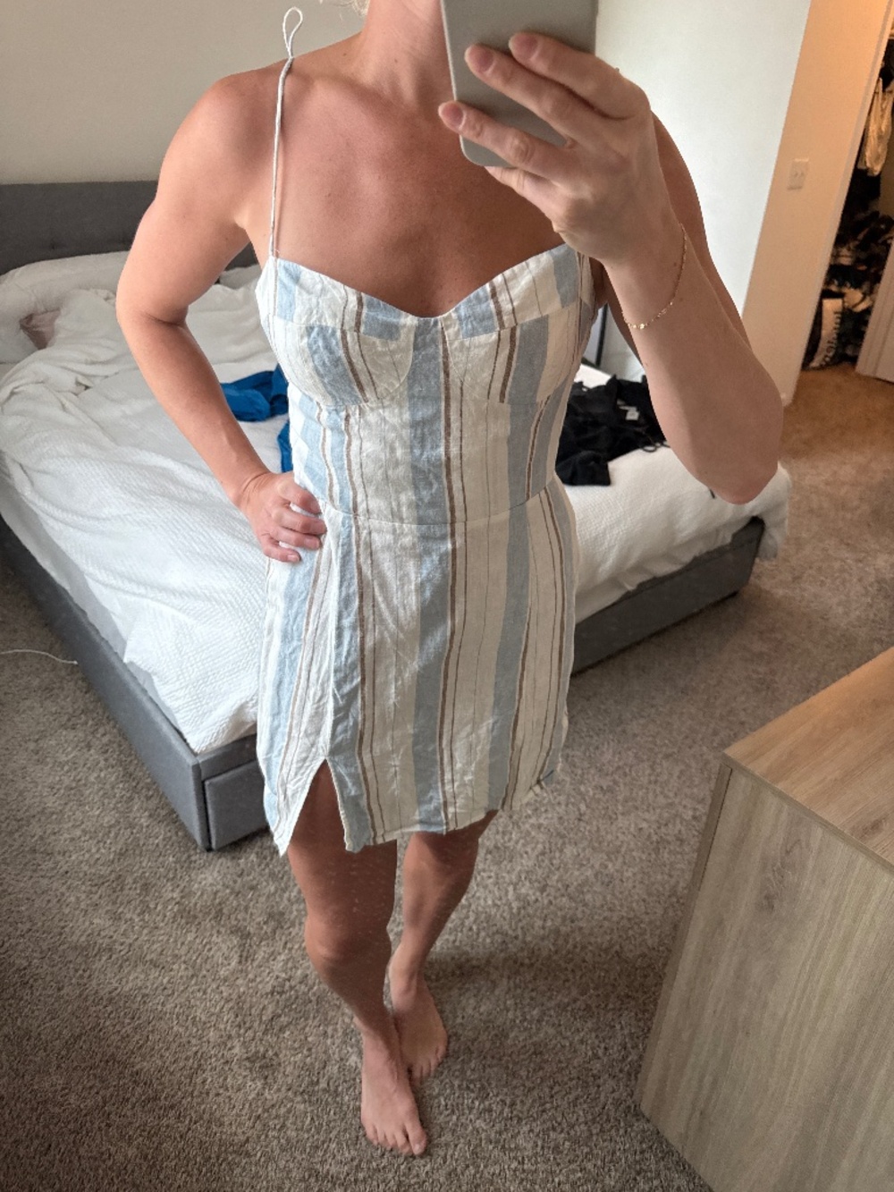 Reformation Striped Linen Dress